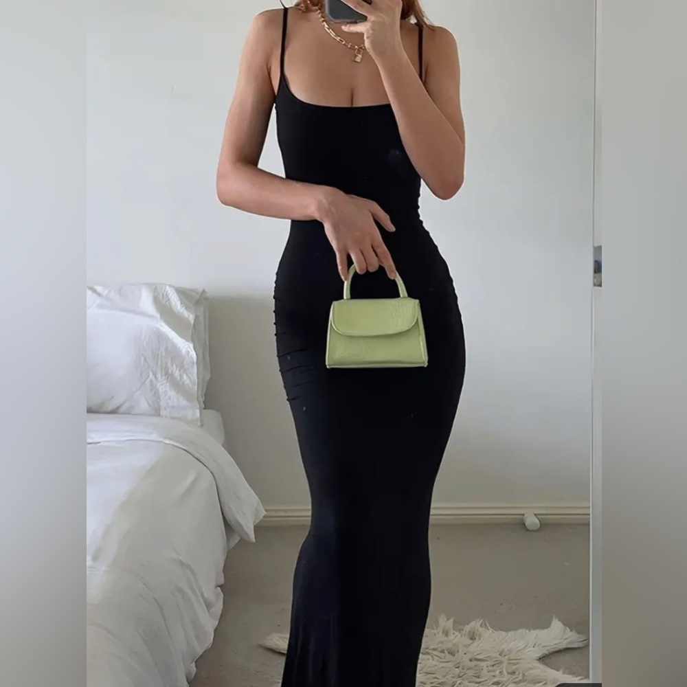 Long Black Bodycon Maxi Dress